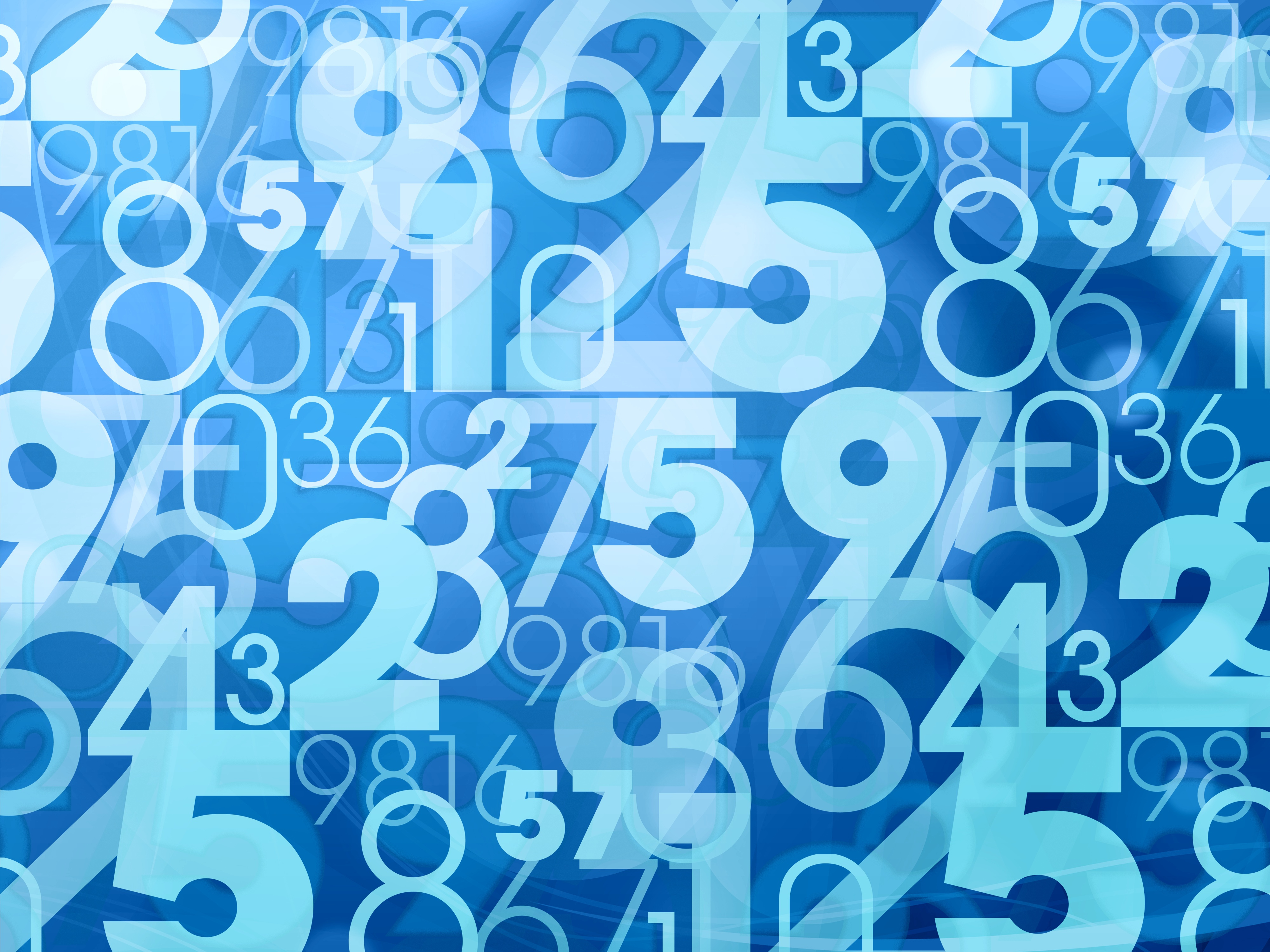 Decorative image of jumbled numbers on a blue background